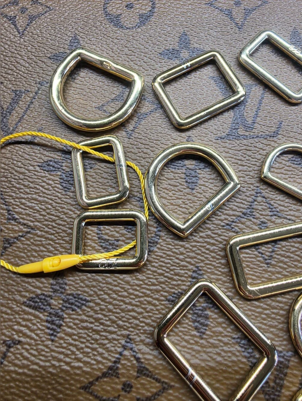 Louis Viutton Metal D-Rings and Rectangle Rings Set - Gold
